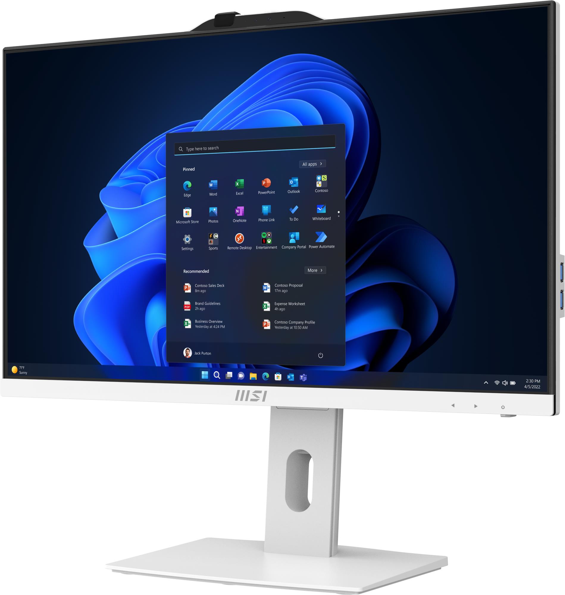 Monoblock PC MSI PRO CPU Intel Intel® CoreT i5 i5-14400 RAM 16 GB DDR5-SDRAM Screen 23.8 " 1920 x 1080 pixels Storage 512 GB SSDs 512 GB Not available On-board graphics Yes Intel UHD Graphics 730 White OS Windows 11 Pro PROAP242P14M-691EU - Image 18