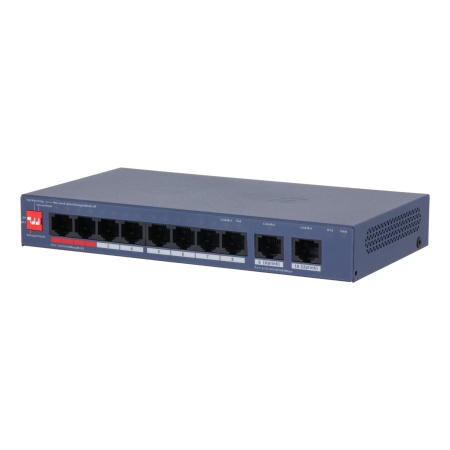 Switch DAHUA DH-CS4010-8ET2GT-110 Switch layer L2 8xRJ-45 ports RJ-45 Ports Type Fast Ethernet (10/100) 2xGigabit Ethernet (copper) ports quantity 8xPower over Ethernet (PoE) ports quantity Total Power over Ethernet (PoE) budget 110 W CS4010-8ET2GT-110