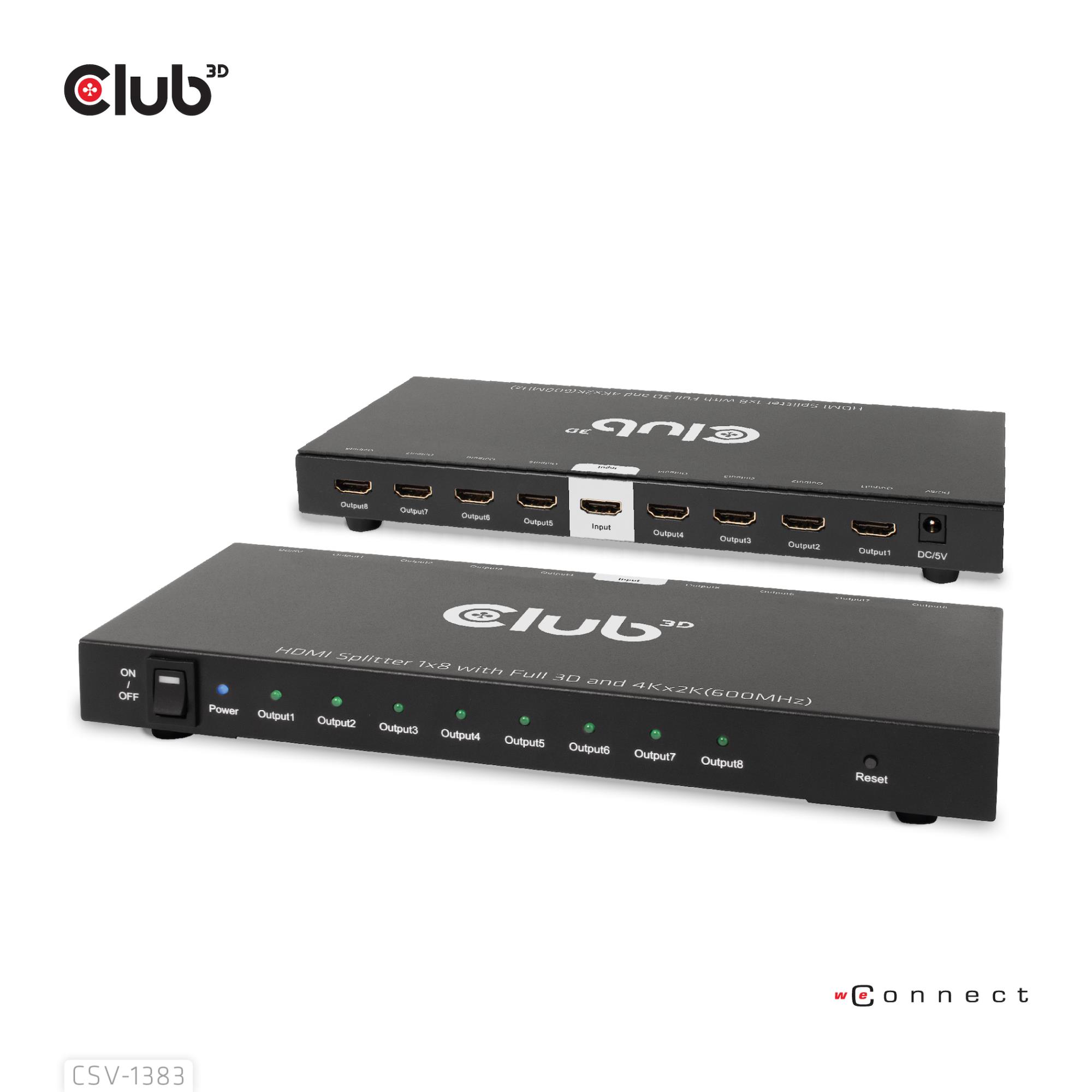VIDEO SPLITTER HDMI 8PORT/3D 4K 60HZ CSV-1383 CLUB3D - Image 7
