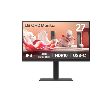 LCD Monitor LG 27BA75QB-B 27" Panel IPS 2560x1440 16:9 100Hz Matte Speakers Swivel Pivot Height adjustable Tilt Colour Black 27BA75QB-B