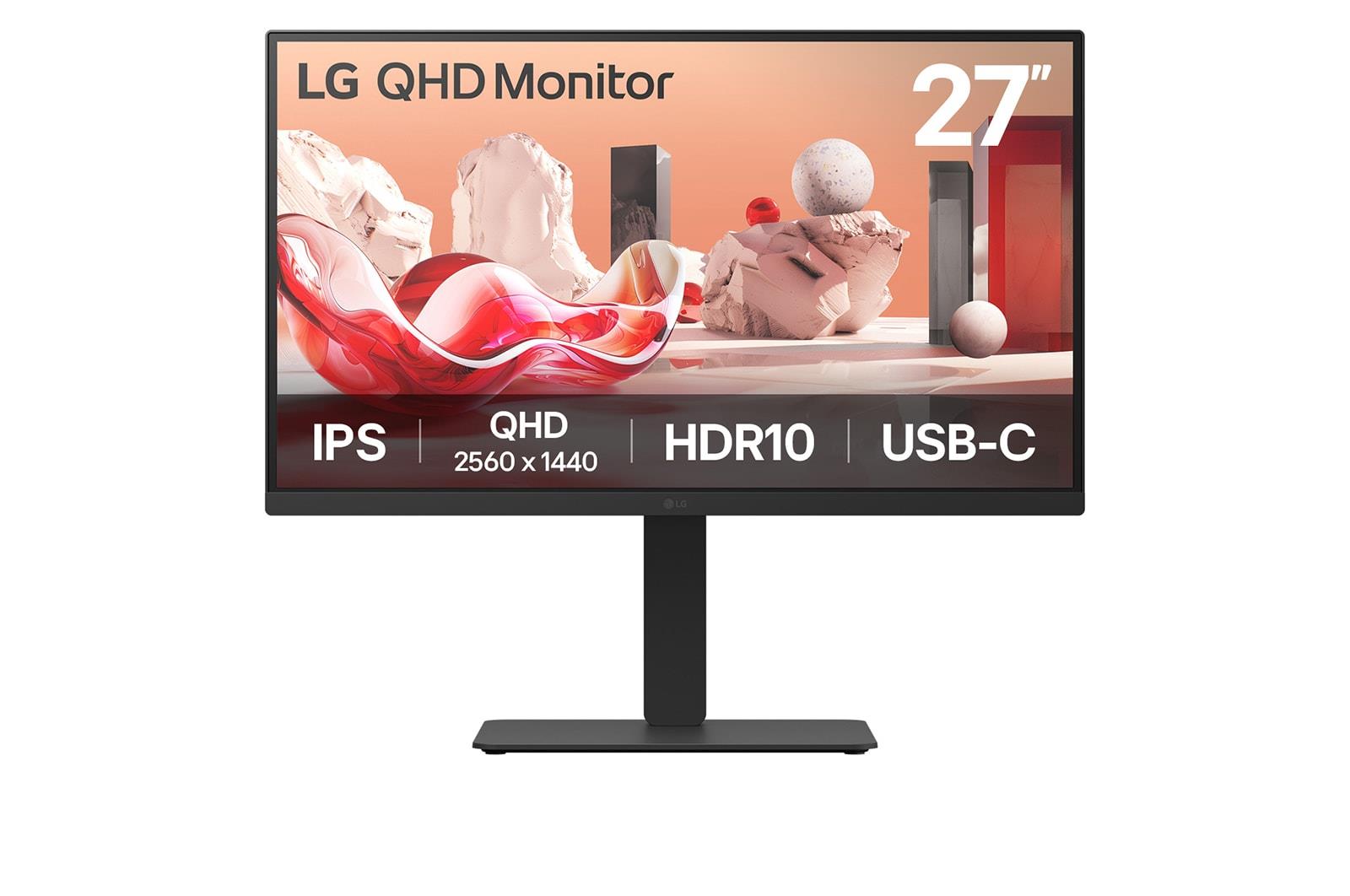 LCD Monitor LG 27BA75QB-B 27" Panel IPS 2560x1440 16:9 100Hz Matte Speakers Swivel Pivot Height adjustable Tilt Colour Black 27BA75QB-B