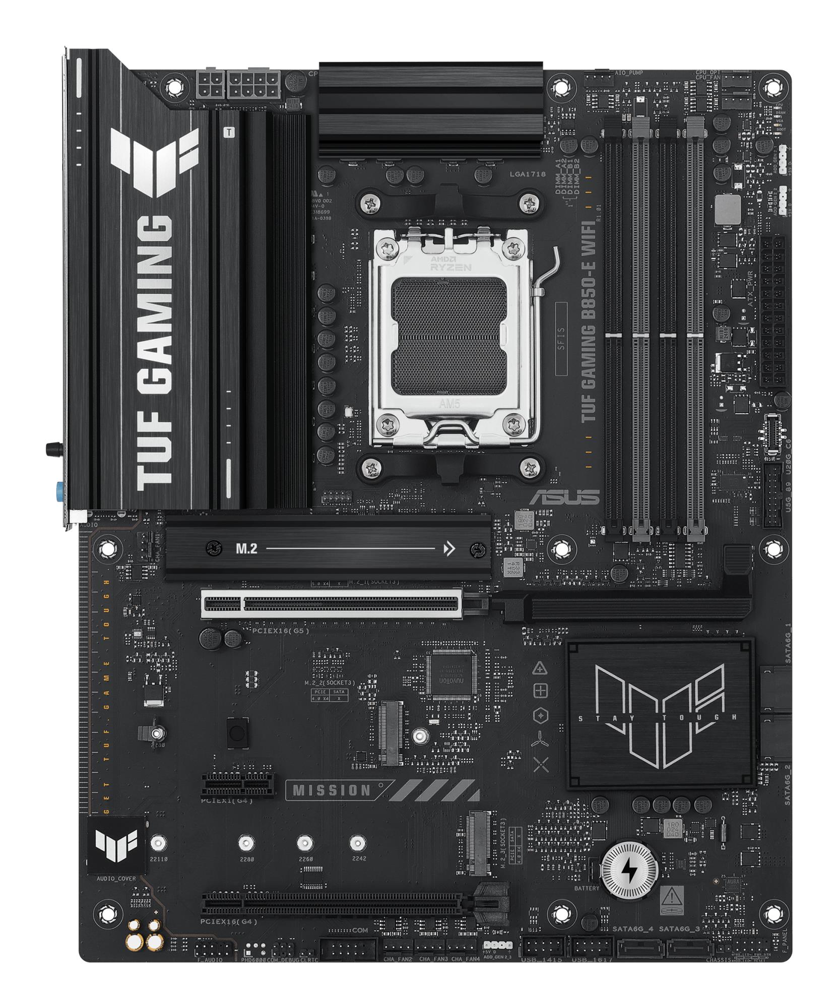Mainboard ASUS AMD B850 SAM5 ATX Memory DDR5 Memory slots 4 1xPCI-Express 4.0 1x 1xPCI-Express 4.0 16x 1xPCI-Express 5.0 16x 3xM.2 1xHDMI 1xDisplayPort 3xUSB 2.0 4xUSB 3.2 1xUSB-C 1xRJ45 3xAudio port TUFGAMINGB850-EWIFI - Image 2