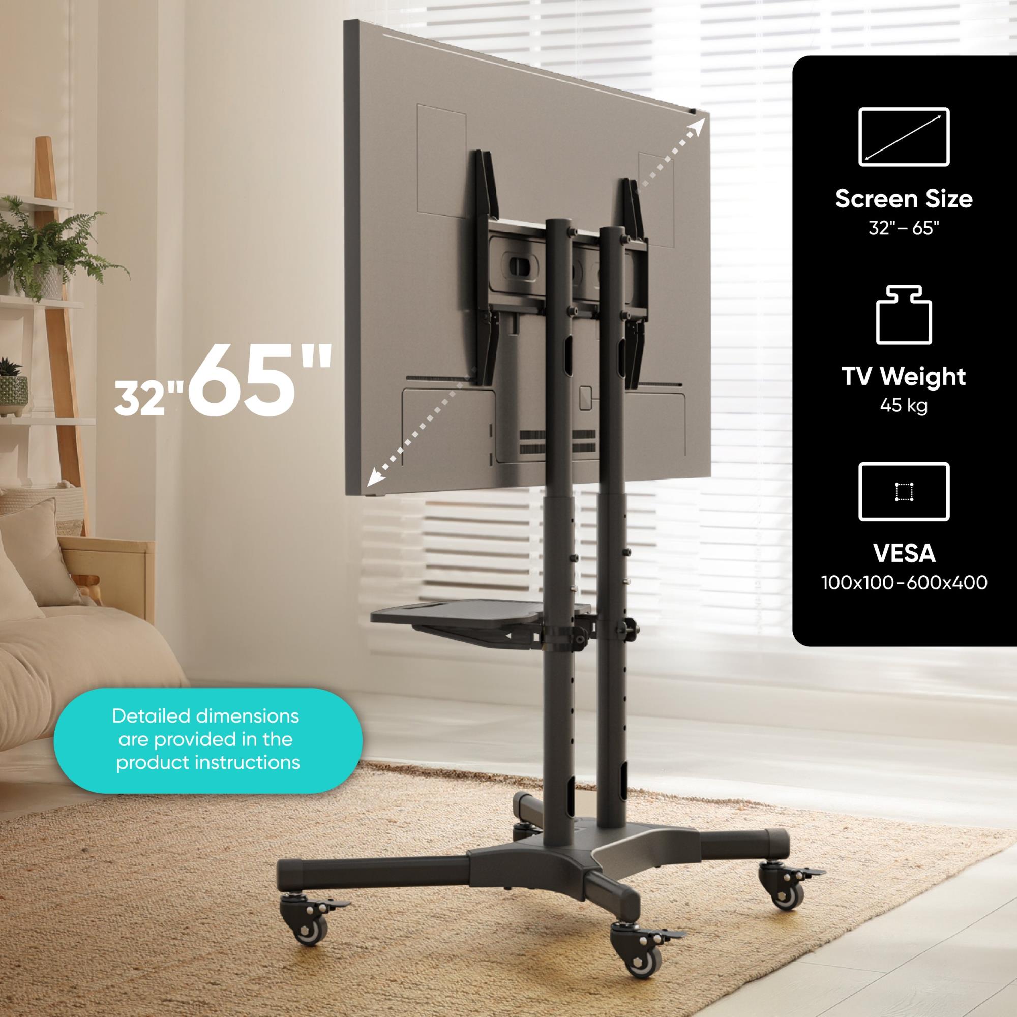 TV SET ACC MOBILE STAND/32-65"/BLACK TS1351-B ONKRON - Image 2