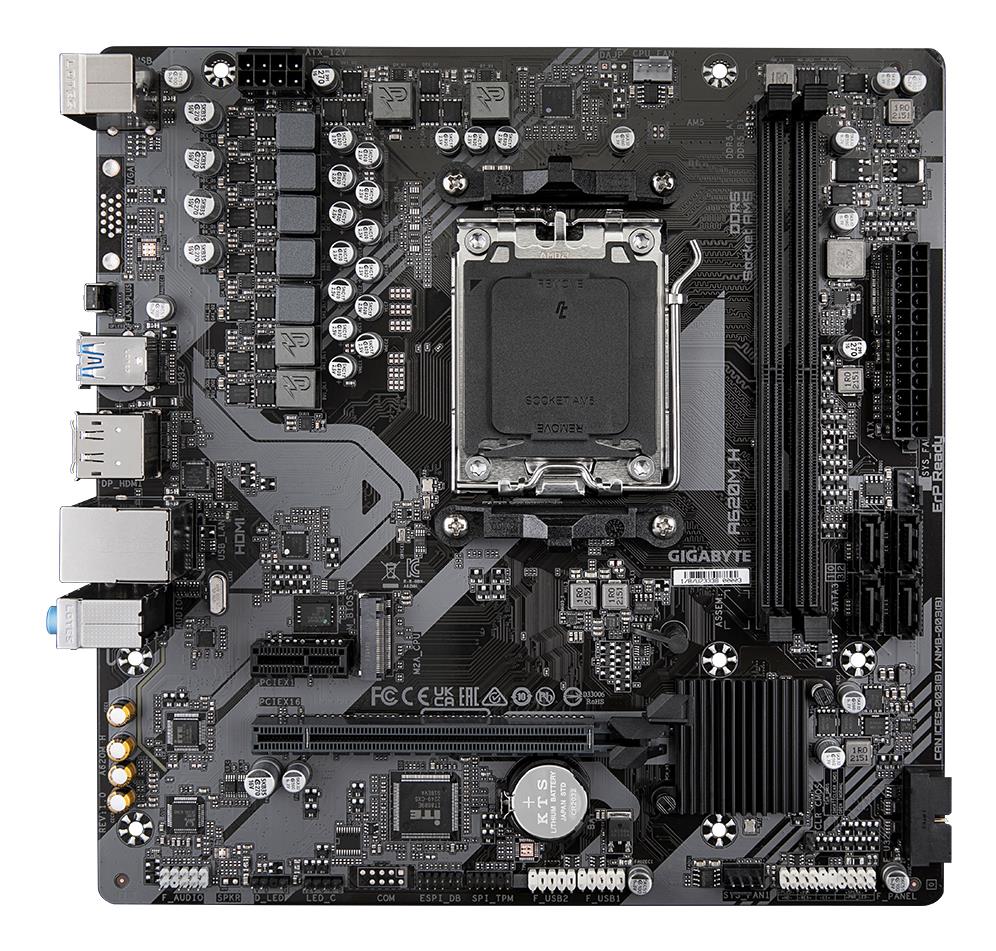 Mainboard GIGABYTE AMD A620 Socket AM5 micro ATX RAM DDR5-SDRAM 2xSlots 1xPCI Express x1 slots 1xPCI Express x16 slots 1xNumber of M.2 (M) slots A620M H 2.2 A620MH2.2 - Image 7