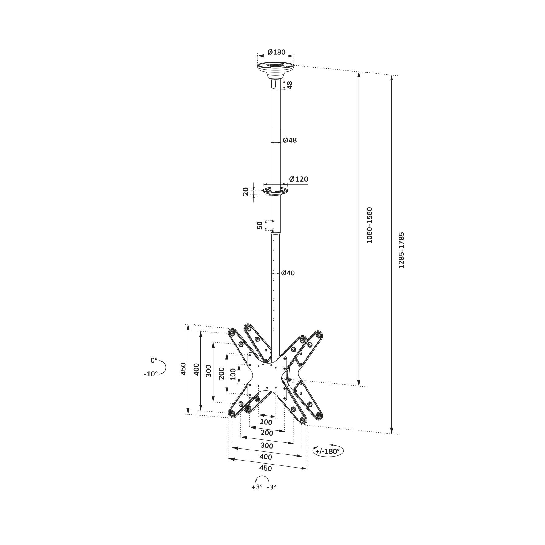 TV SET ACC CEILING MOUNT 32-75/FPMA-C340DBLACK NEOMOUNTS - Image 14