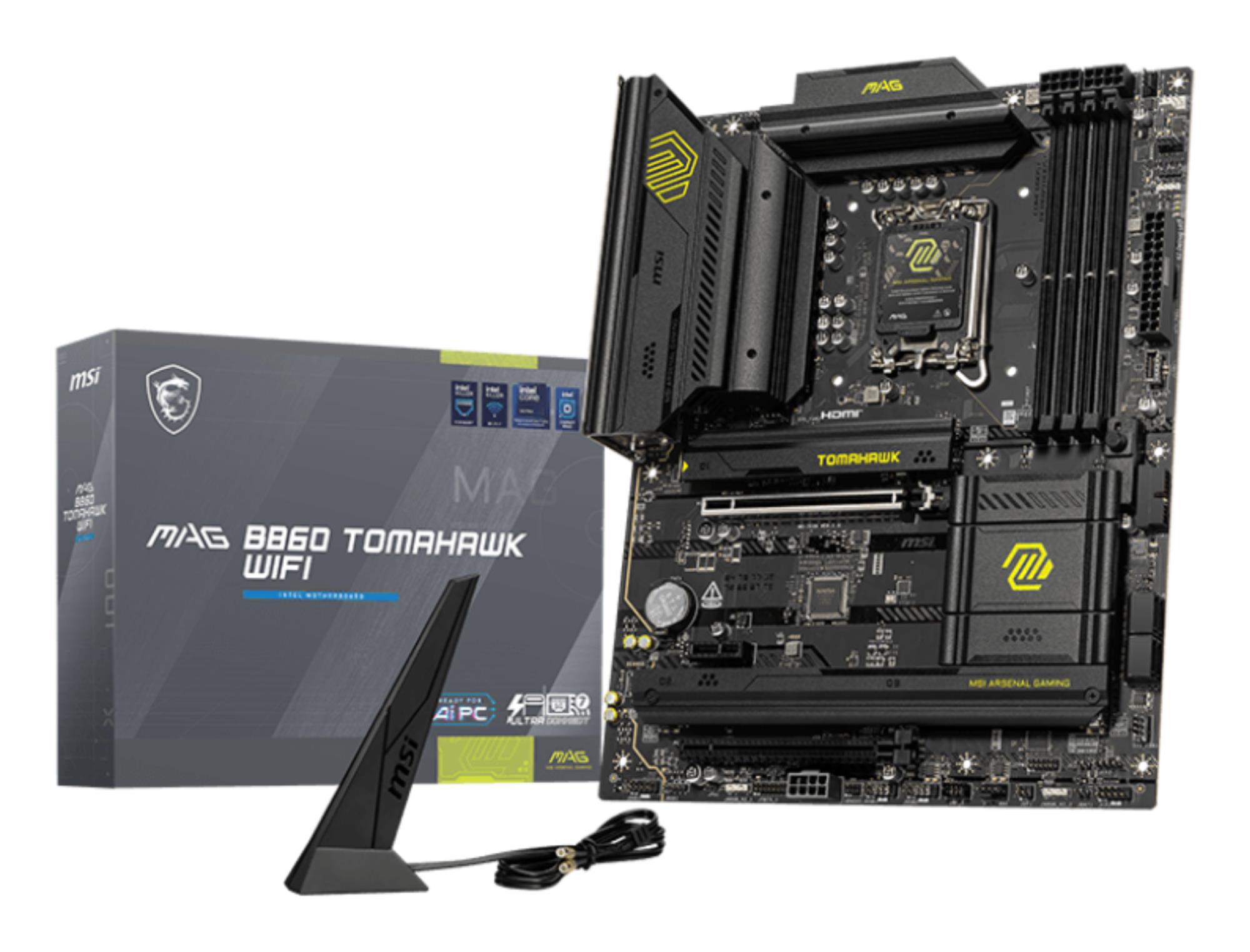 Mainboard MSI Intel B860 Express LGA1851 ATX Memory DDR5 Memory slots 4 1xPCI-Express 4.0 1x 1xPCI-Express 4.0 4x 1xPCI-Express 5.0 16x 3xM.2 1xHDMI 1xDisplayPort 8xUSB 2.0 6xUSB 3.2 3xUSB-C 1xOptical S/PDIF 1xRJ45 3xAudio port 1xThunderbolt MAGB860TOMAHAWKWIFI - Image 5