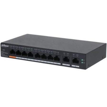 Switch DAHUA CS4010-8GT-60 Switch type Managed Switch layer L2 Form factor Desktop/Wall-Mounting 10xRJ-45 ports RJ-45 Ports Type Gigabit Ethernet (10/100/1000) Power over Ethernet (PoE) Yes 8xPower over Ethernet (PoE) ports quantity Total Power over Ethernet (PoE) budget 60 W CS4010-8GT-60