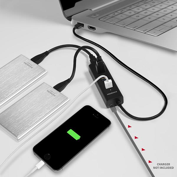 I/O HUB USB3.0 4PORT CHARGING/0.3M HUE-S2B AXAGON - Image 15