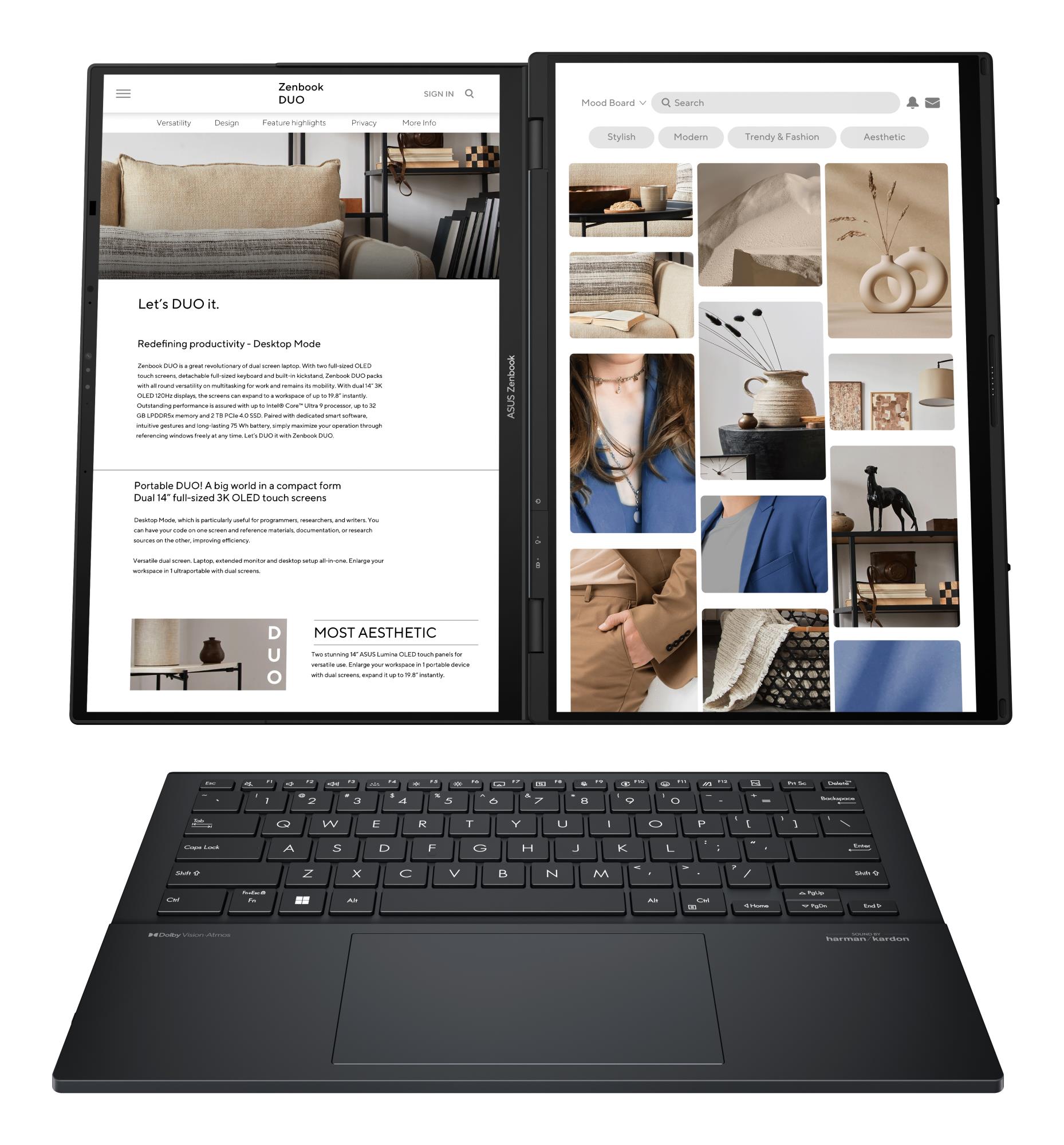 Notebook ASUS ZenBook Series DUO UX8406CA-PZ009W CPU Core Ultra U9-285H 2900 MHz 14" Touchscreen 2880x1800 RAM 32GB LPDDR5x SSD 2TB Intel Arc Graphics Integrated ENG Windows 11 Home Grey 1.65 kg 90NB14X1-M00820 - Image 7