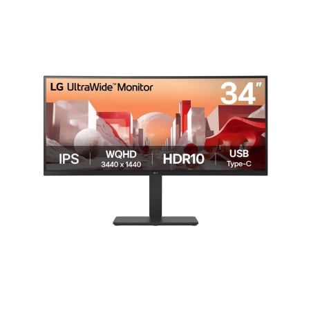LCD Monitor LG 34 " 3440 x 1440 pixels Wide Quad HD Native aspect ratio 21:9 LCD Curved 34BA75QE-B