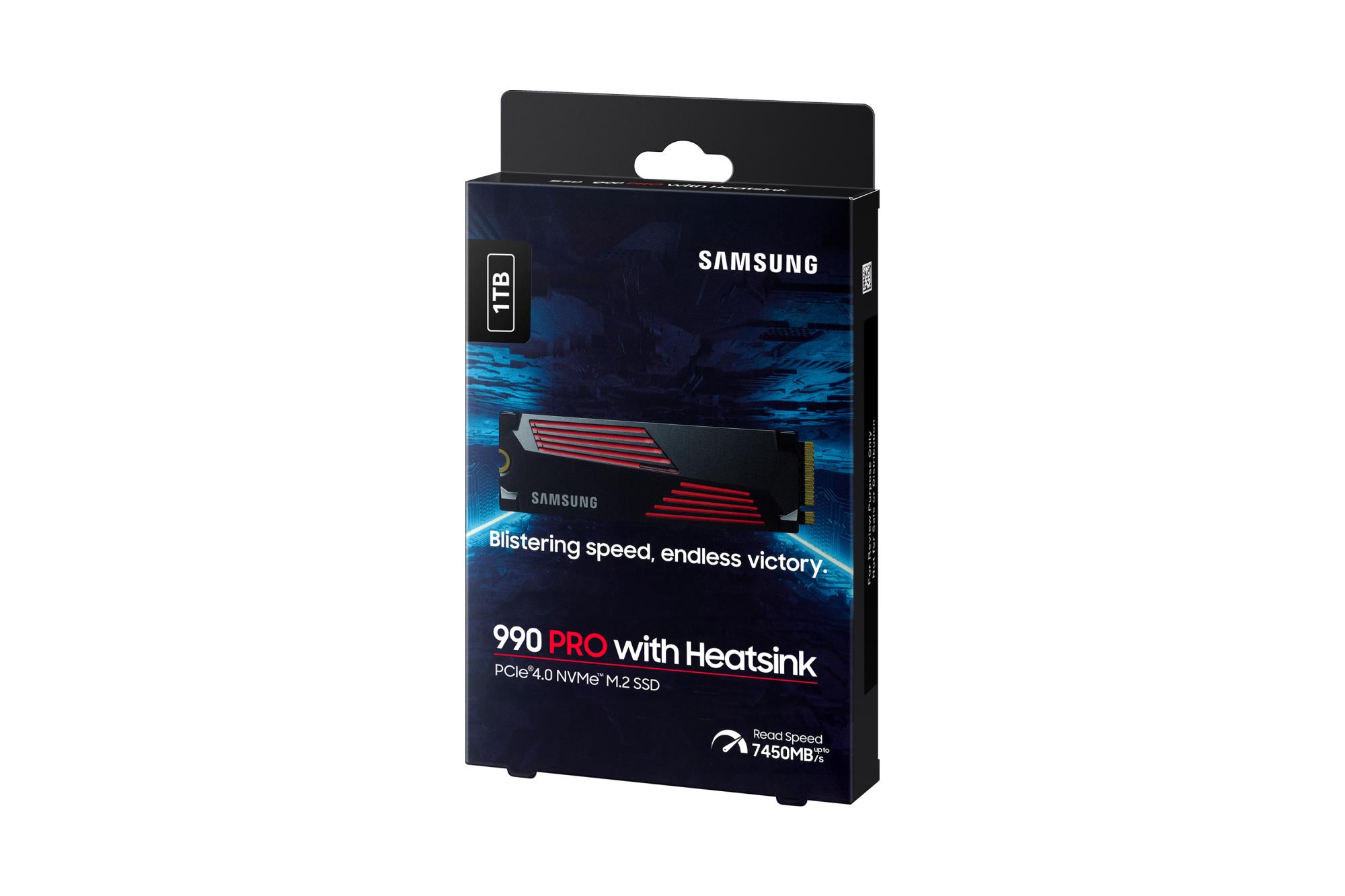 SSD SAMSUNG 990 PRO with Heatsink 1TB M.2 PCIE NVMe MLC Write speed 6900 MBytes/sec Read speed 7450 MBytes/sec 2.3mm TBW 600 TB MTBF 1500000 hours MZ-V9P1T0CW - Image 10