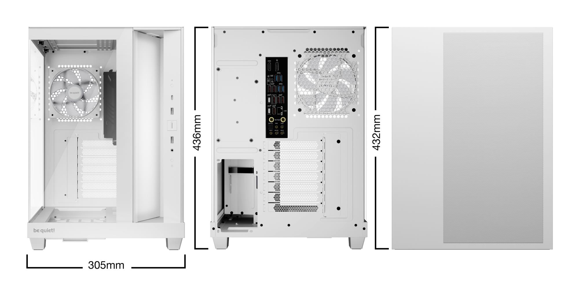 Case BE QUIET ATX/micro ATX/Mini-ITX White Midi Tower PC BGW86 - Image 2