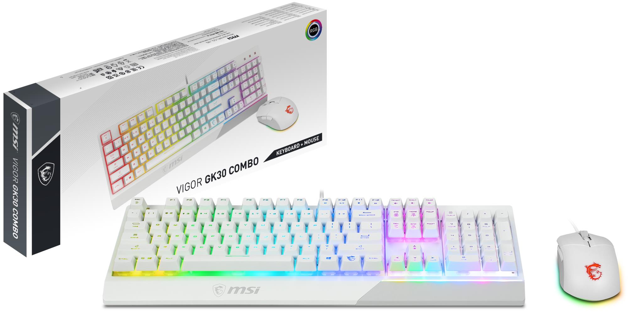KEYBOARD +MOUSE/VIGOR GK30 COMBO WHITE US MSI - Image 5