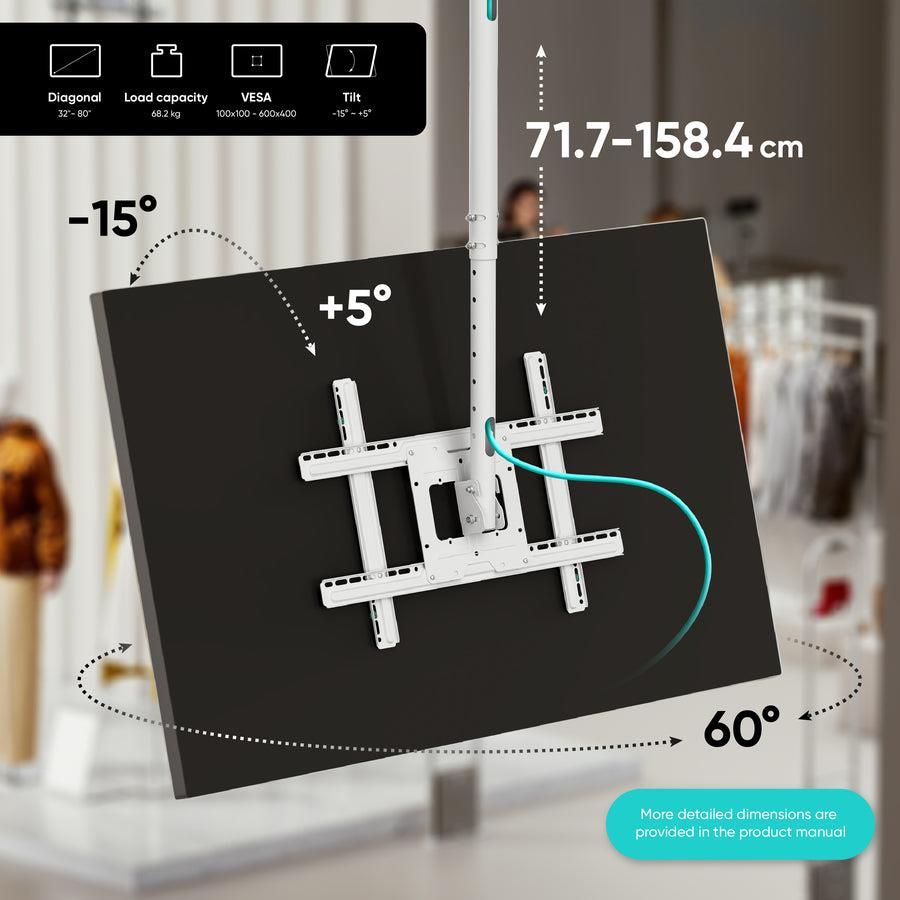 TV SET ACC CEILING MOUNT/32-80" WHITE N1L-W ONKRON - Image 2