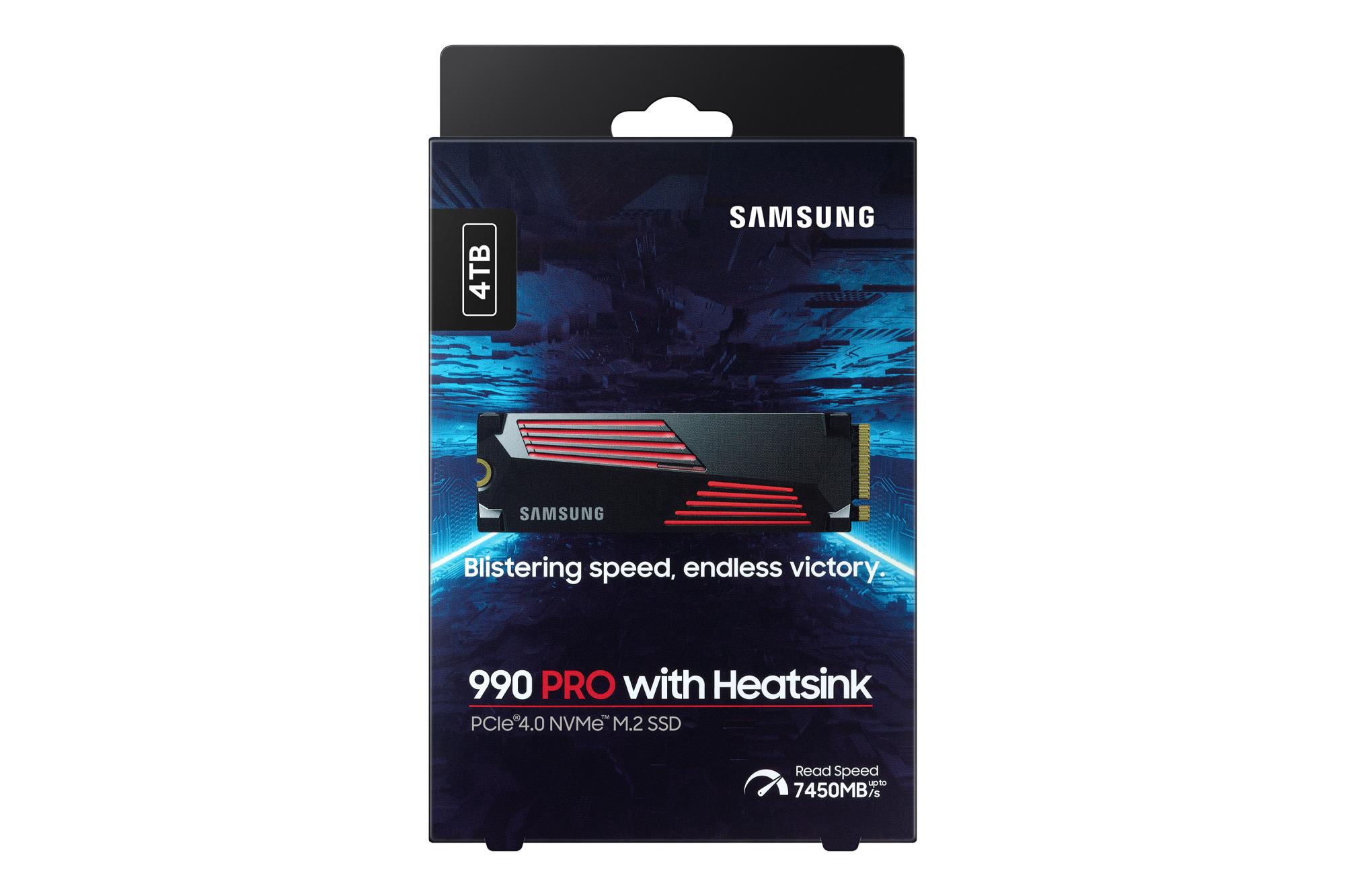 SSD SAMSUNG 990 PRO with Heatsink 4TB M.2 PCIe Gen4 NVMe TLC Write speed 6900 MBytes/sec Read speed 7450 MBytes/sec TBW 2400 TB MTBF 1500000 hours MZ-V9P4T0CW - Image 12