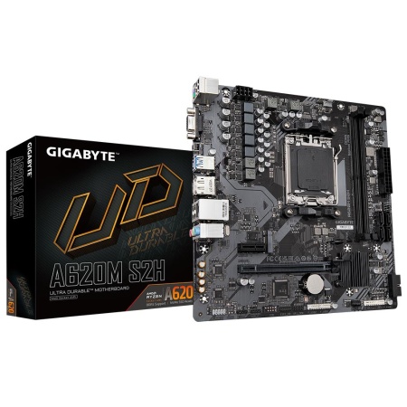 Mainboard GIGABYTE AMD A620 Socket AM5 micro ATX RAM DDR5-SDRAM 2xSlots 1xPCI Express x1 slots 1xPCI Express x16 slots 1xNumber of M.2 (M) slots A620MS2H2.2