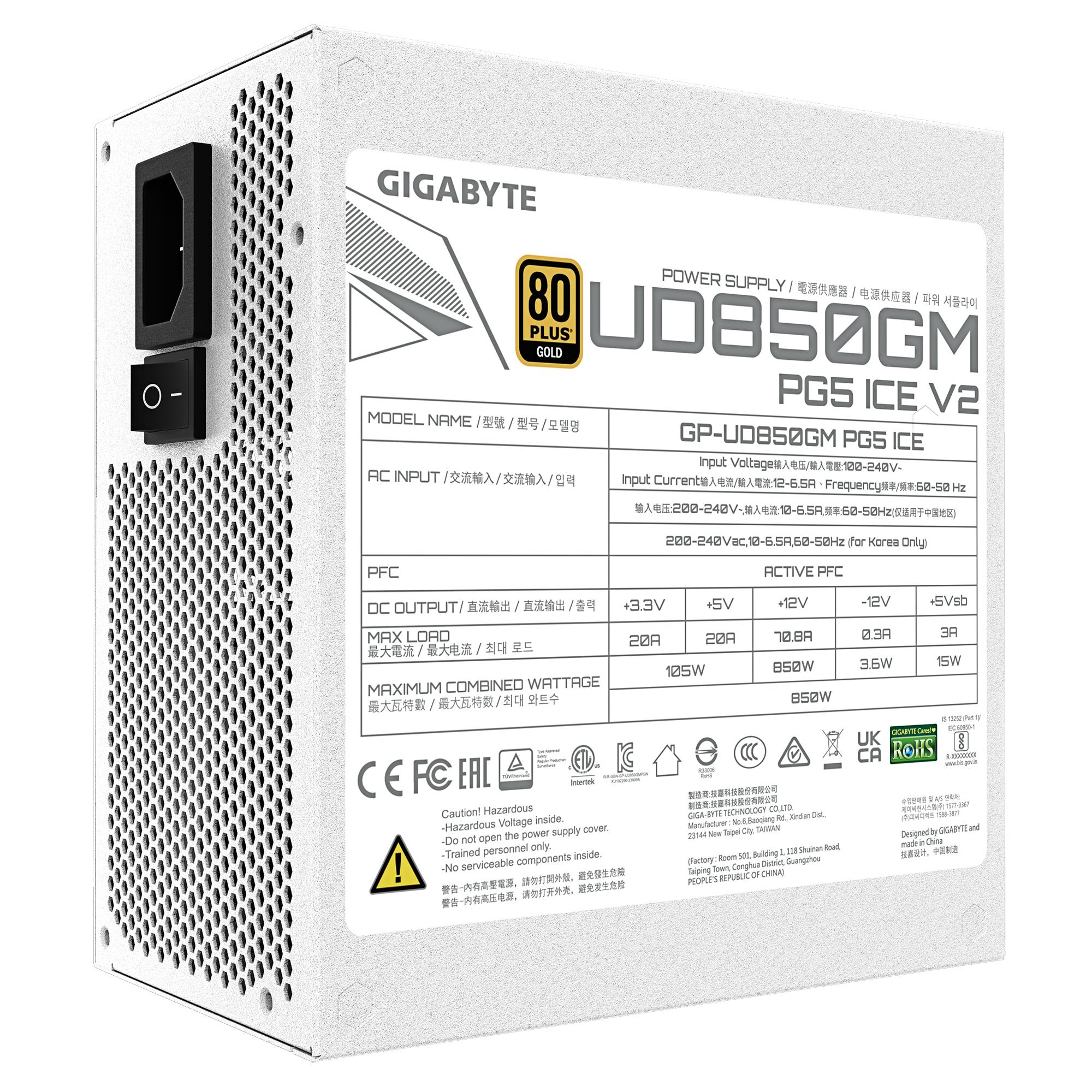Power Supply GIGABYTE UD850GM PG5 ICE? ATX PC 100 - 240 V 850 W GP-UD850GMPG5ICE - Image 6
