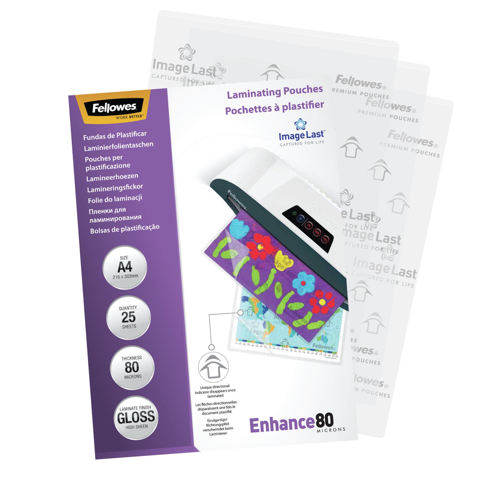 LAMINATOR POUCH IMAGELAST/A4 80 25PCS 5396205 FELLOWES - Image 4