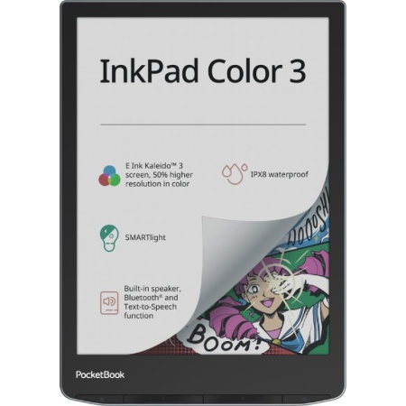 E-Reader POCKETBOOK InkPad Color 3 7.8" 1872x1404 1xUSB-C Wireless LAN Bluetooth PB743K3-1-WW