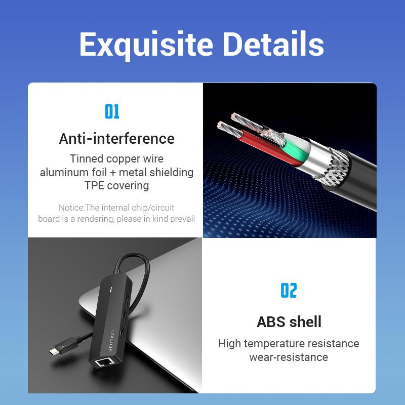 I/O HUB 5-IN-1 USB-C/0.15M TGOBB VENTION - Image 14