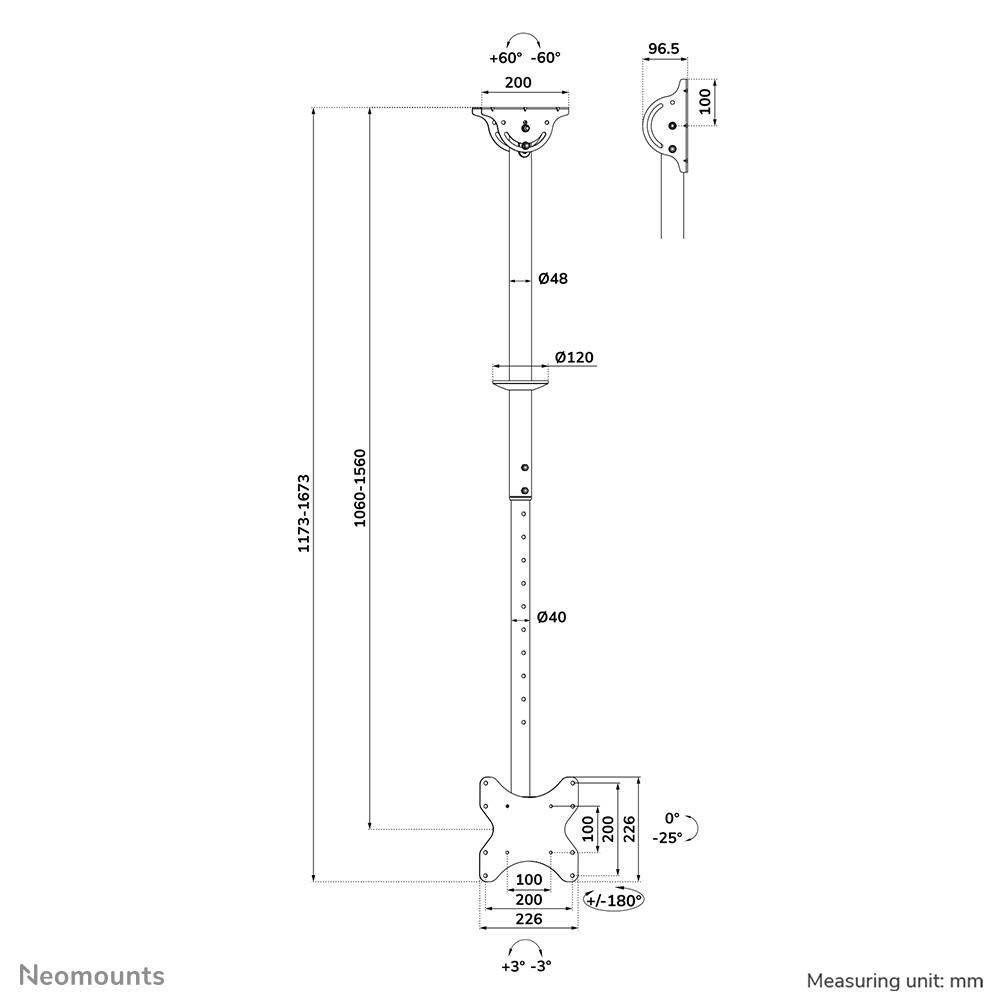 TV SET ACC CEILING MOUNT/23-42" CL35-340BL12 NEOMOUNTS - Image 20