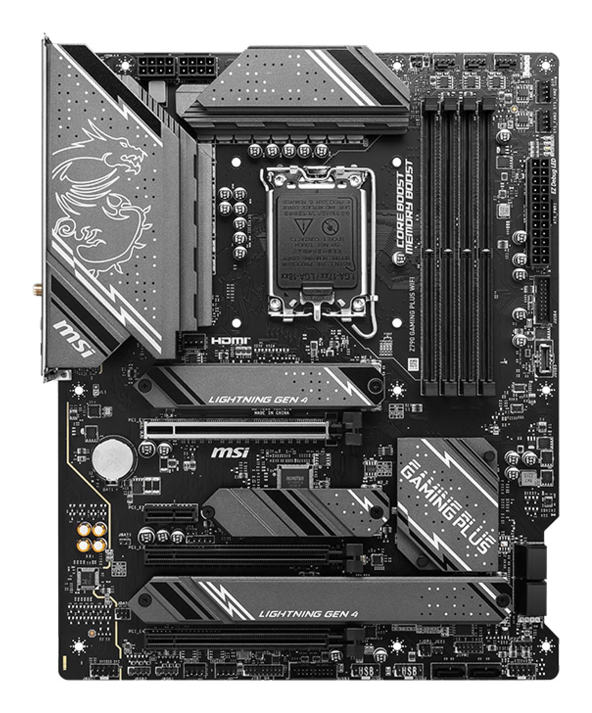 Mainboard MSI Intel Z790 LGA1700 ATX Memory DDR5 Memory slots 4 1xPCI-Express 1x 3xPCI-Express 16x 4xM.2 1xHDMI 1xDisplayPort 4xUSB 2.0 3xUSB 3.2 1xUSB-C 1xPS/2 6xAudio port Z790GAMINGPLUSWIFI - Image 2