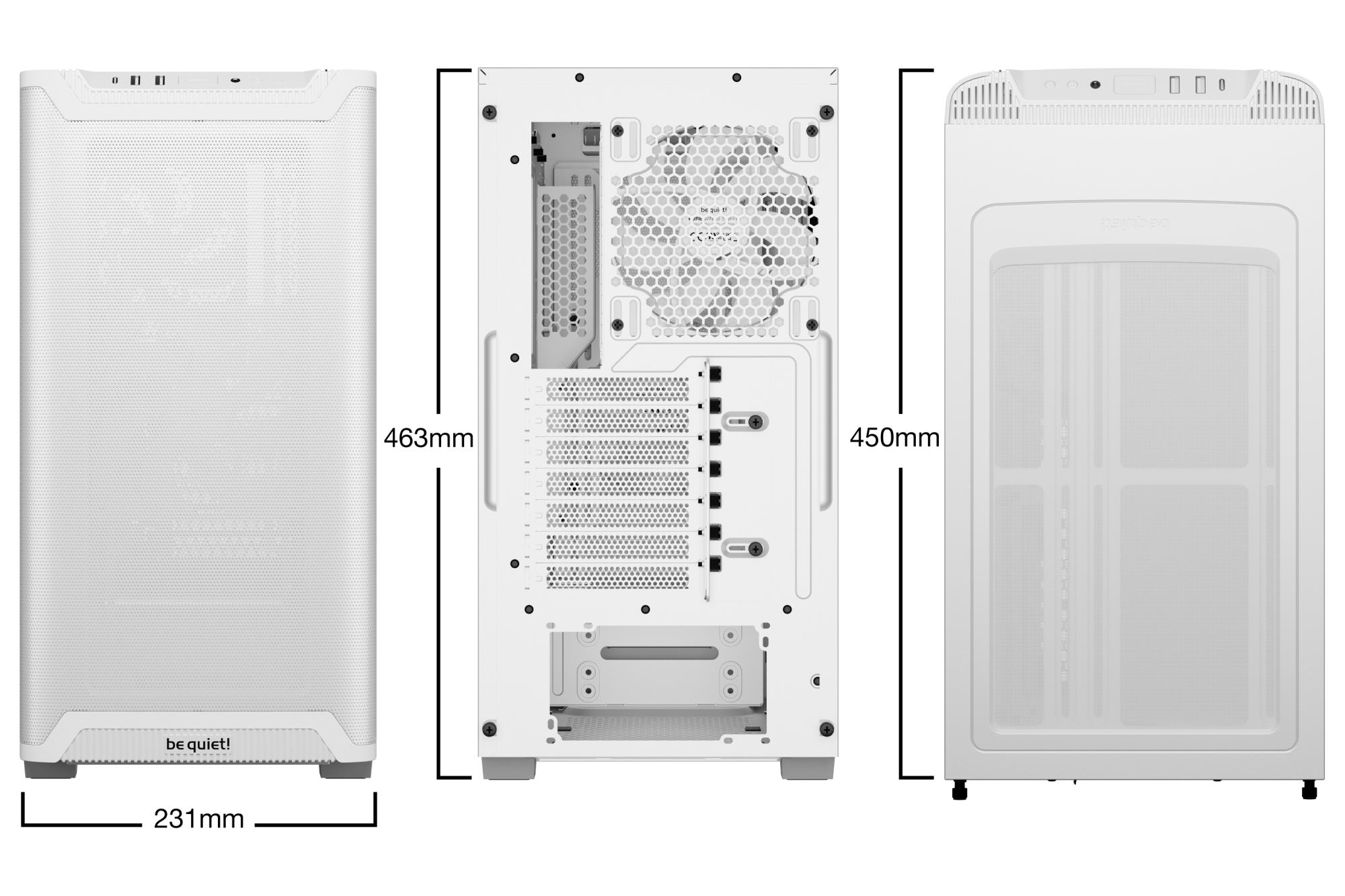 Case BE QUIET BGW75 MidiTower Case product features Transparent panel Not included ATX MicroATX MiniITX Colour White BGW75 - Image 2