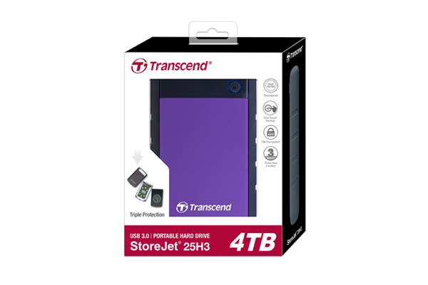 External HDD TRANSCEND StoreJet 4TB USB 3.0 Colour Purple TS4TSJ25H3P - Image 3