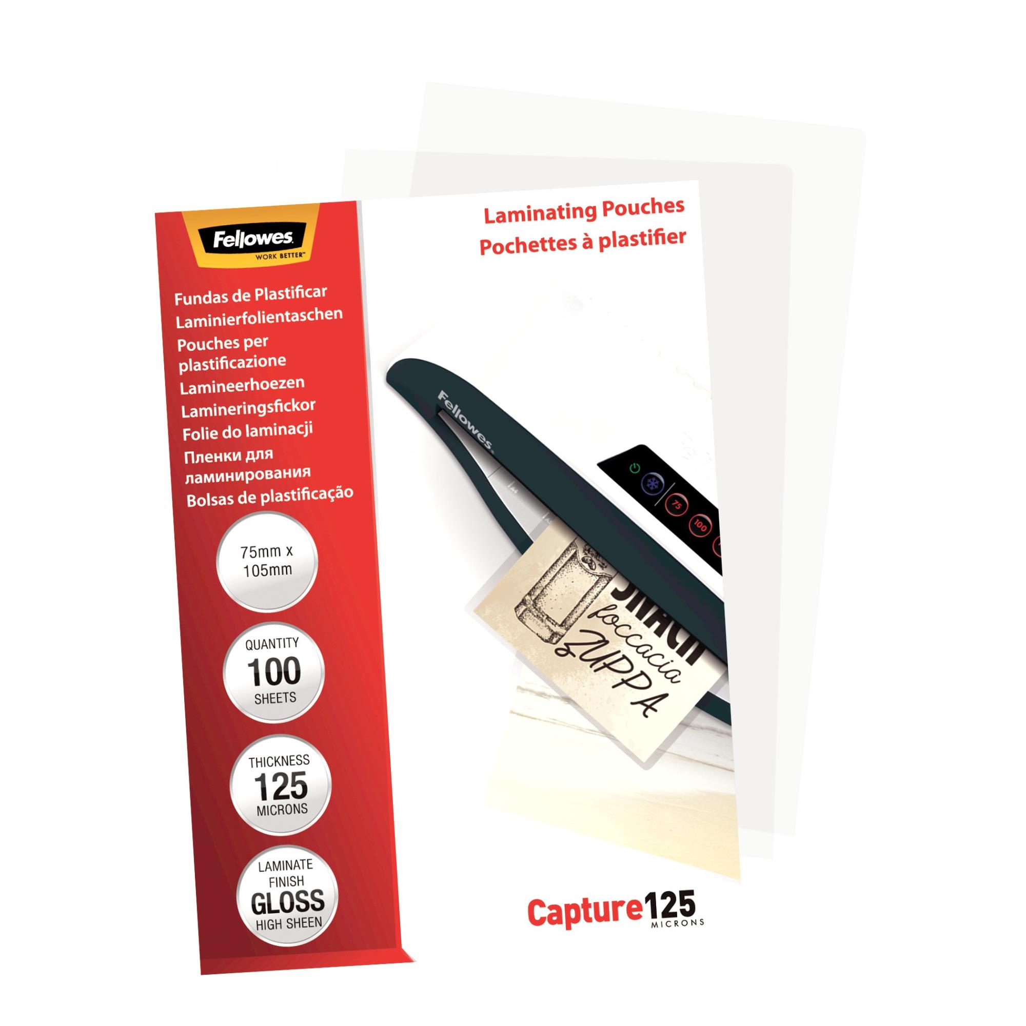 LAMINATOR POUCH GLOSSY CARD/125 100PCS 5306901 FELLOWES - Image 6