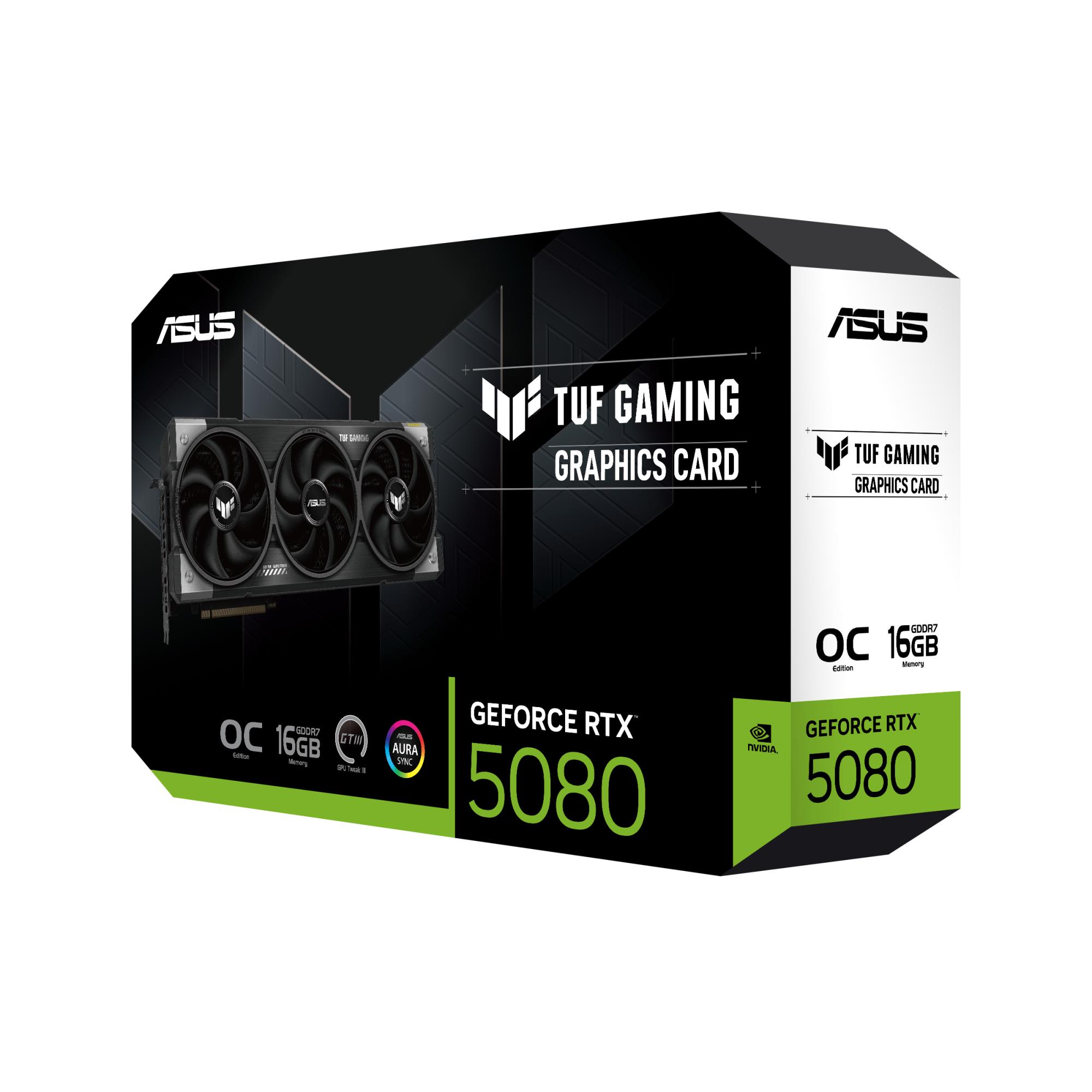 Graphics Card ASUS NVIDIA GeForce RTX 5080 16 GB GDDR7 256 bit PCIE 5.0 16x Triple slot Fansink 2xHDMI 3xDisplayPort TUF-RTX5080-O16G-GAMING - Image 12