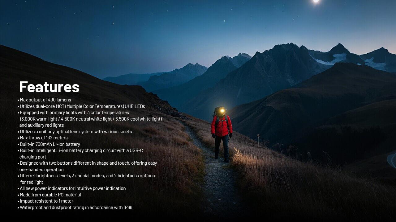 HEADLAMP NU SERIES 400 LUMENS/NU25 MCT NITECORE - Image 17