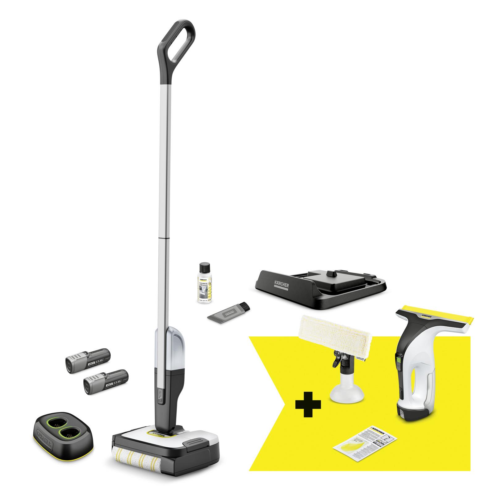 Vacuum Cleaner KARCHER FC 2-4 + WV 4-4 Set Dry&wet Electric mop Black/Silver Bagless Battery 2.2 kg 9.791-983.0