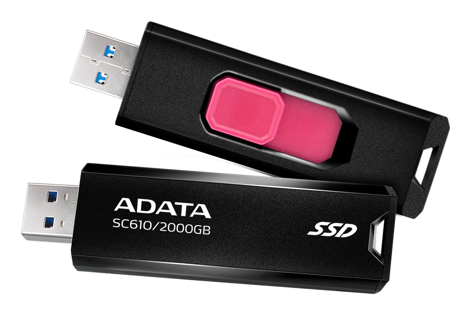 External SSD ADATA SC610 2TB USB 3.2 Write speed 500 MBytes/sec Read speed 550 MBytes/sec SC610-2000G-CBK/RD - Image 2