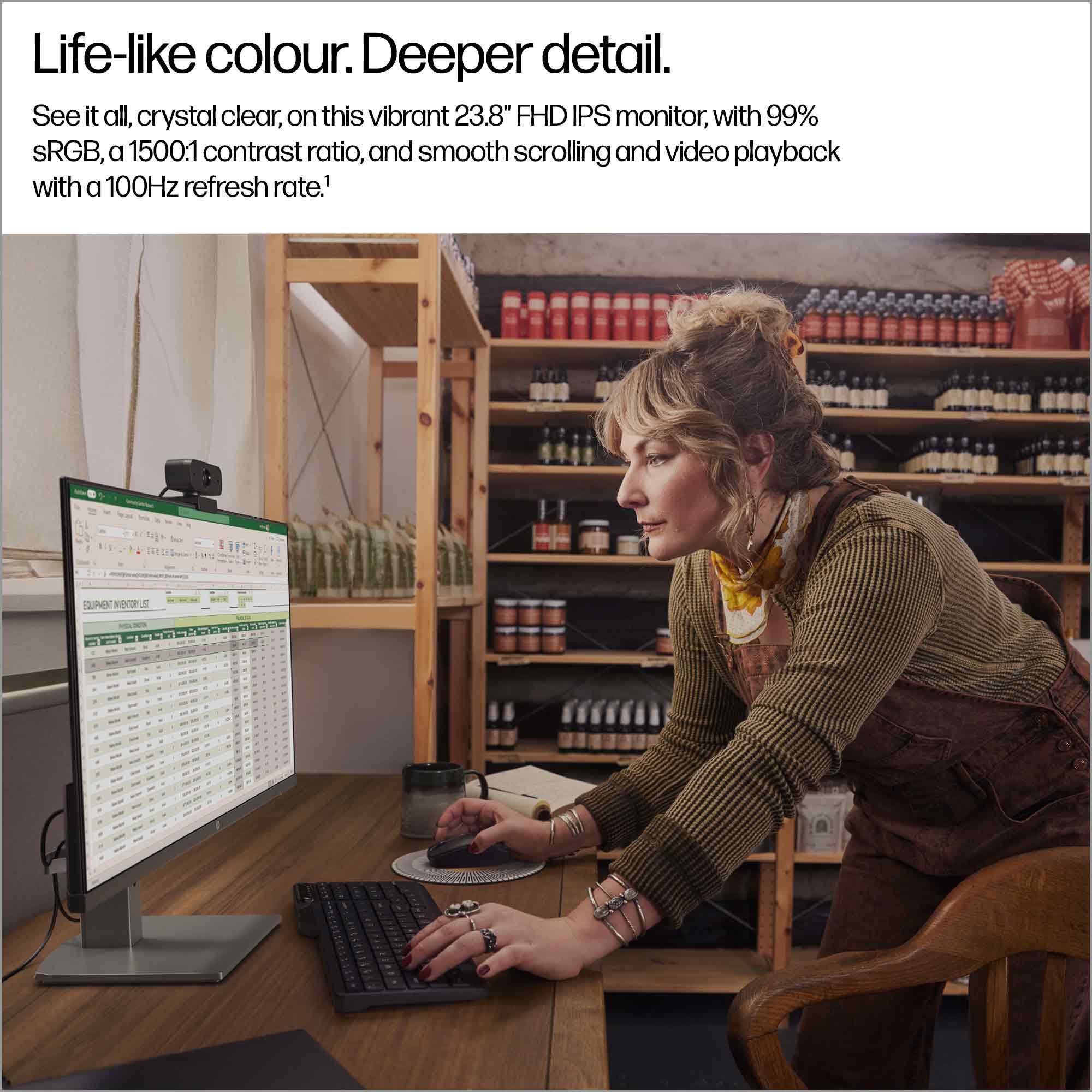 LCD Monitor HP 23.8 " 1920 x 1080 pixels Full HD Native aspect ratio 16:9 LCD Flat B11W5AT - Image 7
