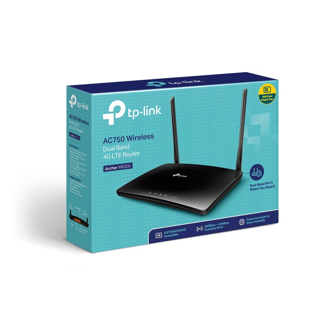 Wireless Router TP-LINK Wireless Router 733 Mbps IEEE 802.11a IEEE 802.11b IEEE 802.11g IEEE 802.11n IEEE 802.11ac 1 WAN 3x10/100M DHCP Number of antennas 5 4G ARCHERMR200 - Image 4