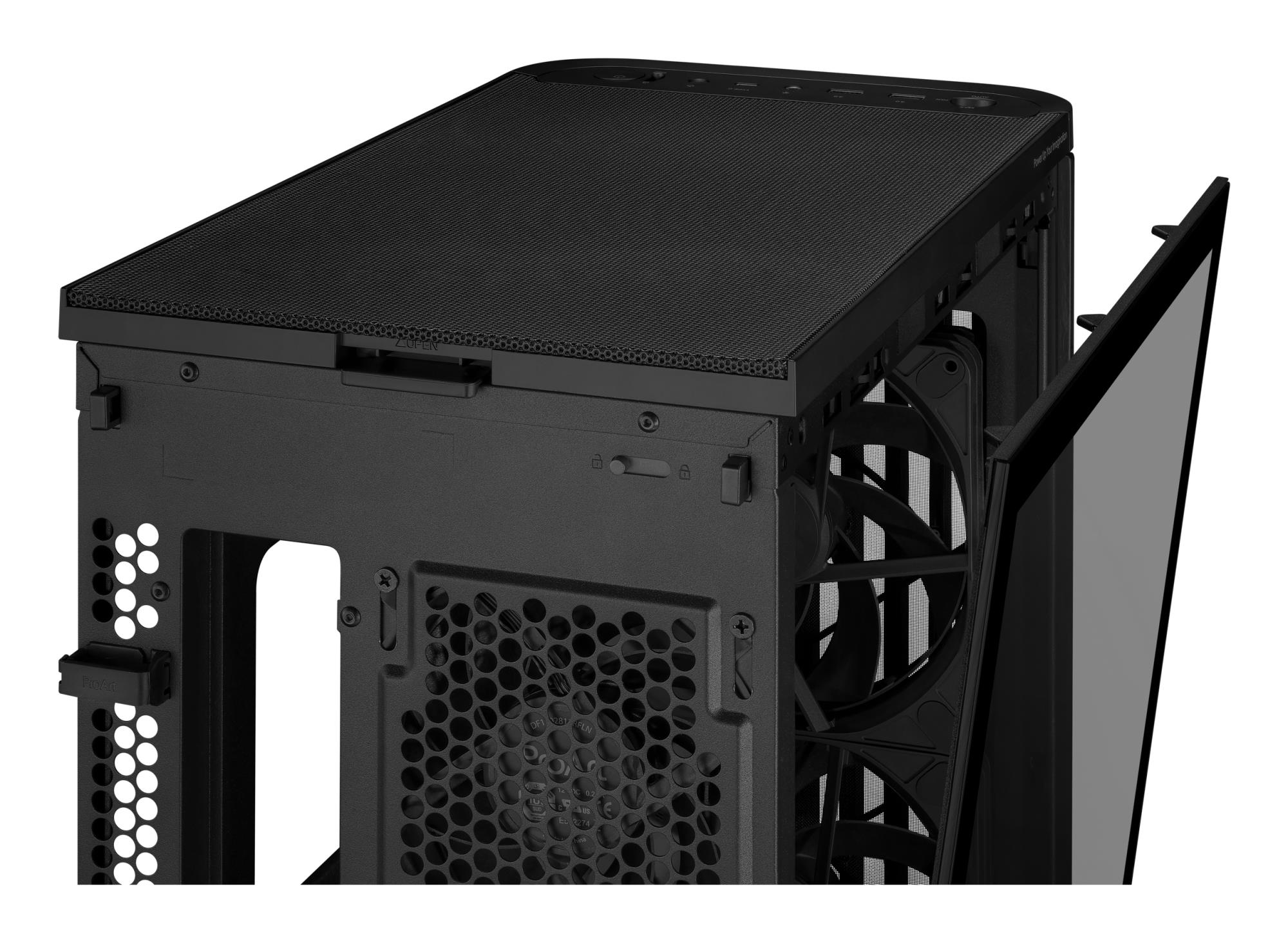 Case ASUS ProArt PA401 Wood Edition - Tempered Glass Panel MidiTower Case product features Transparent panel Not included ATX Colour Black PROARTPA401WOODTGPWM - Image 15