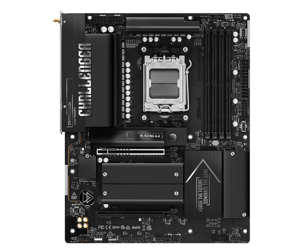 Mainboard ASROCK AMD X870 Socket AM5 ATX RAM DDR5-SDRAM 4xSlots Wi-Fi Yes Bluetooth Yes 1xNumber of M.2 (M) slots X870CHALLENGERWIFI - Image 3