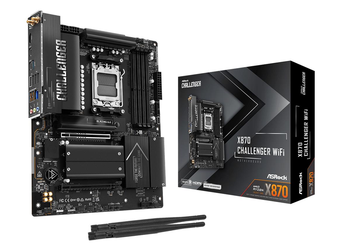 Mainboard ASROCK AMD X870 Socket AM5 ATX RAM DDR5-SDRAM 4xSlots Wi-Fi Yes Bluetooth Yes 1xNumber of M.2 (M) slots X870CHALLENGERWIFI