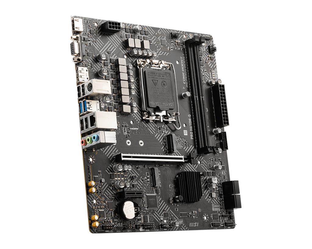 Mainboard MSI PRO H610M-G Intel H610 LGA 1700 micro ATX RAM DDR5-SDRAM 2xSlots 1xPCI Express x1 slots 1xPCI Express x16 slots 1xNumber of M.2 (M) slots PROH610M-G - Image 4