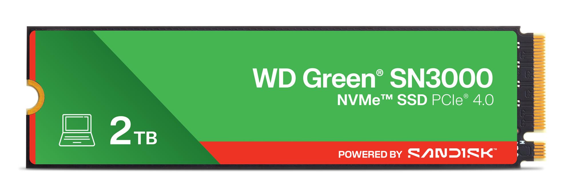 SSD SANDISK Read speed 5000 MB/s Write speed 4200 MB/s NVMe Yes PCI Express 4.0 M.2 2048 GB POWERED BY SANDISK Green WDS200T4G0E