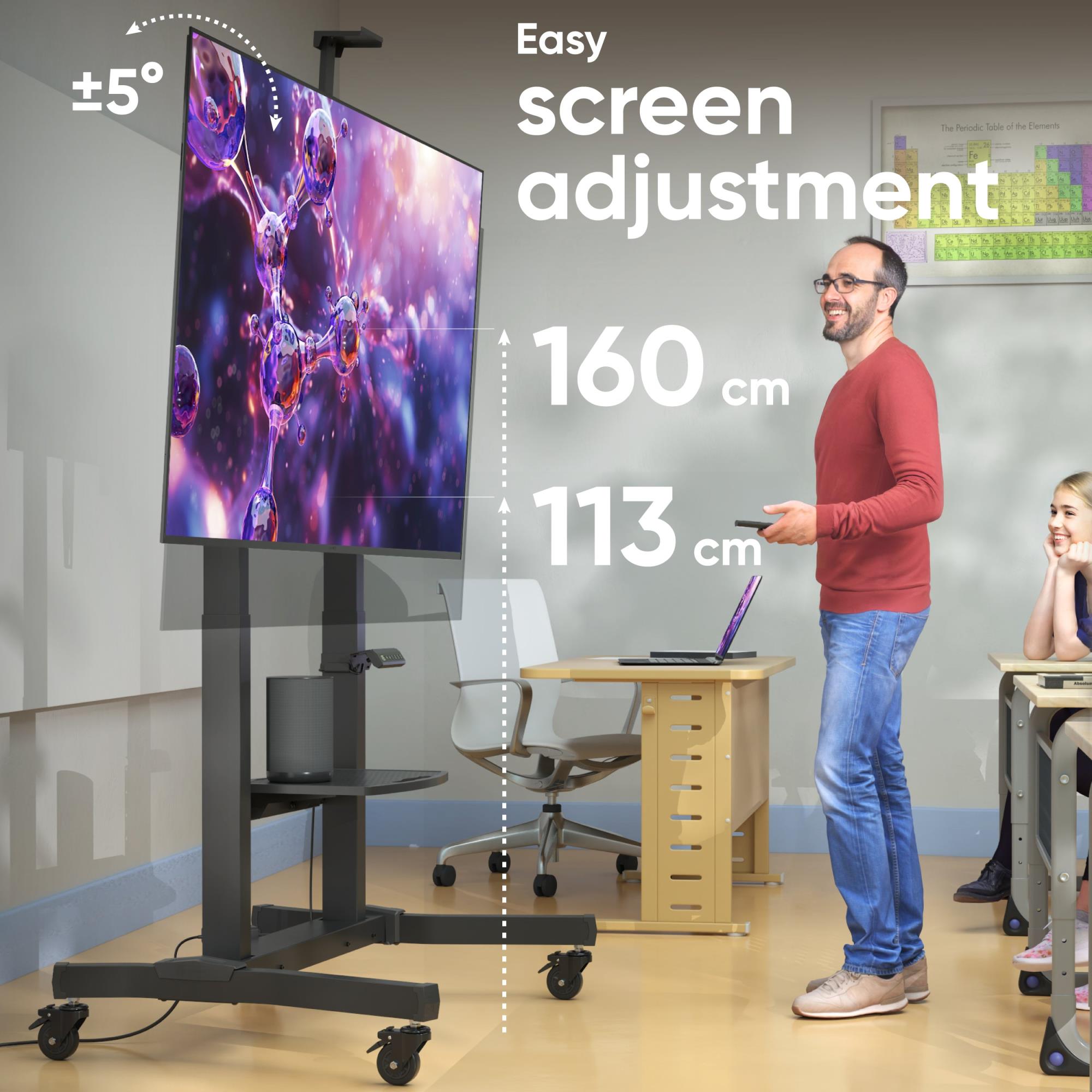 TV SET ACC MOTOR. MOBILE STAND/50-100" BLACK TS1991E-B ONKRON - Image 5