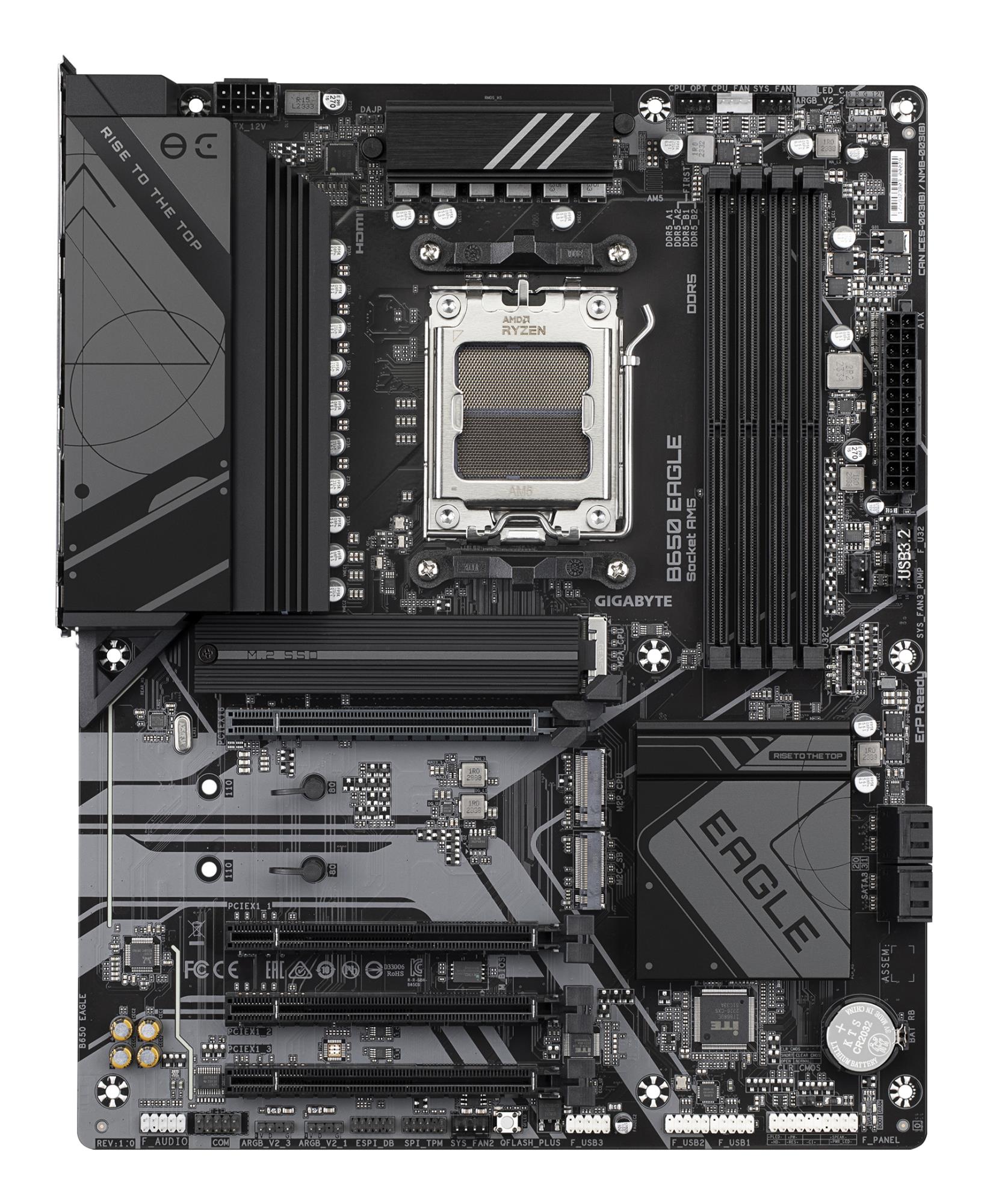 Mainboard GIGABYTE AMD B650 Socket AM5 ATX RAM DDR5-SDRAM 4xSlots 3xNumber of M.2 (M) slots B650EAGLE1.2 - Image 2