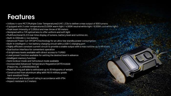 FLASHLIGHT T SERIES 600 LUMENS/TINI3 NITECORE - Image 3