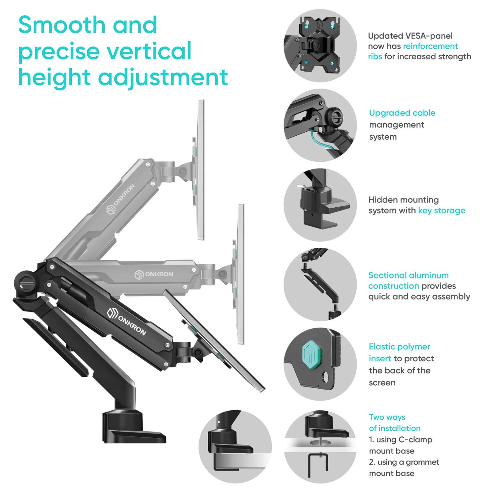 MONITOR ACC DESK MOUNT/13-34" BLACK G90-B ONKRON - Image 9