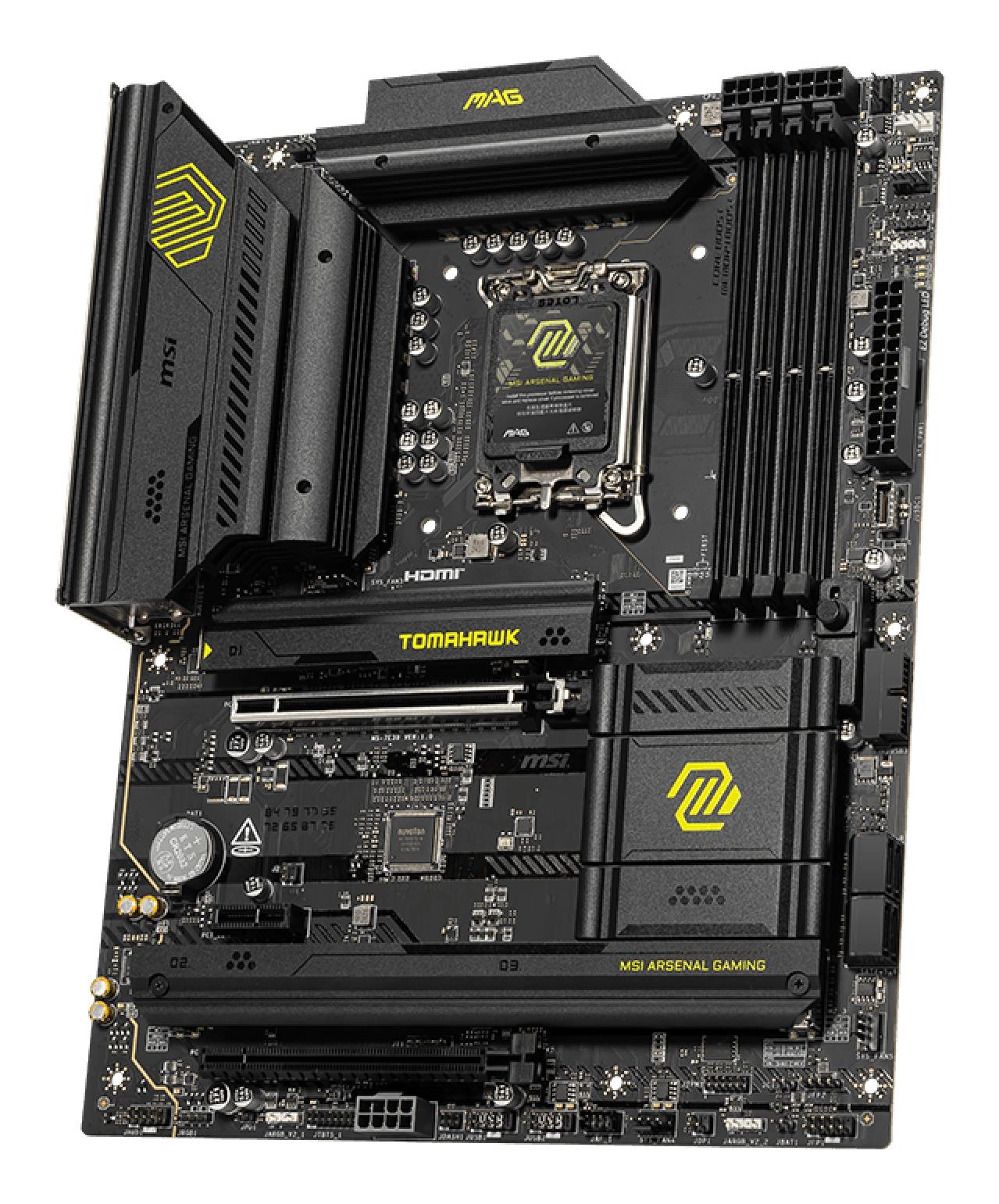Mainboard MSI Intel B860 Express LGA1851 ATX Memory DDR5 Memory slots 4 1xPCI-Express 4.0 1x 1xPCI-Express 4.0 4x 1xPCI-Express 5.0 16x 3xM.2 1xHDMI 1xDisplayPort 8xUSB 2.0 6xUSB 3.2 3xUSB-C 1xOptical S/PDIF 1xRJ45 3xAudio port 1xThunderbolt MAGB860TOMAHAWKWIFI - Image 2
