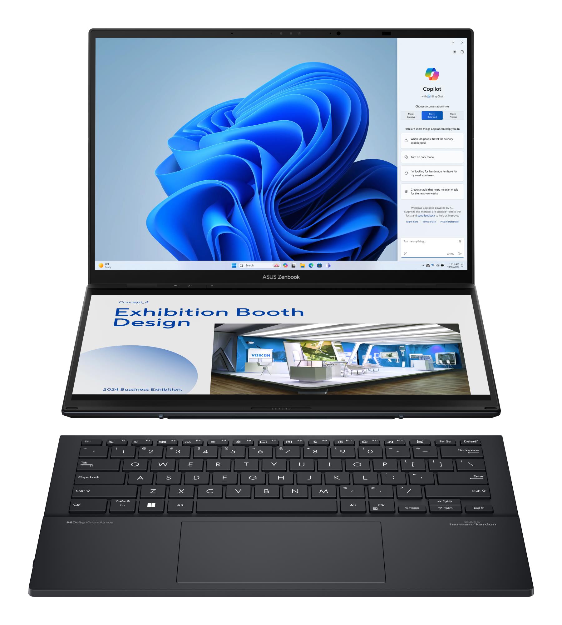 Notebook ASUS ZenBook Series DUO UX8406CA-PZ009W CPU Core Ultra U9-285H 2900 MHz 14" Touchscreen 2880x1800 RAM 32GB LPDDR5x SSD 2TB Intel Arc Graphics Integrated ENG Windows 11 Home Grey 1.65 kg 90NB14X1-M00820 - Image 8
