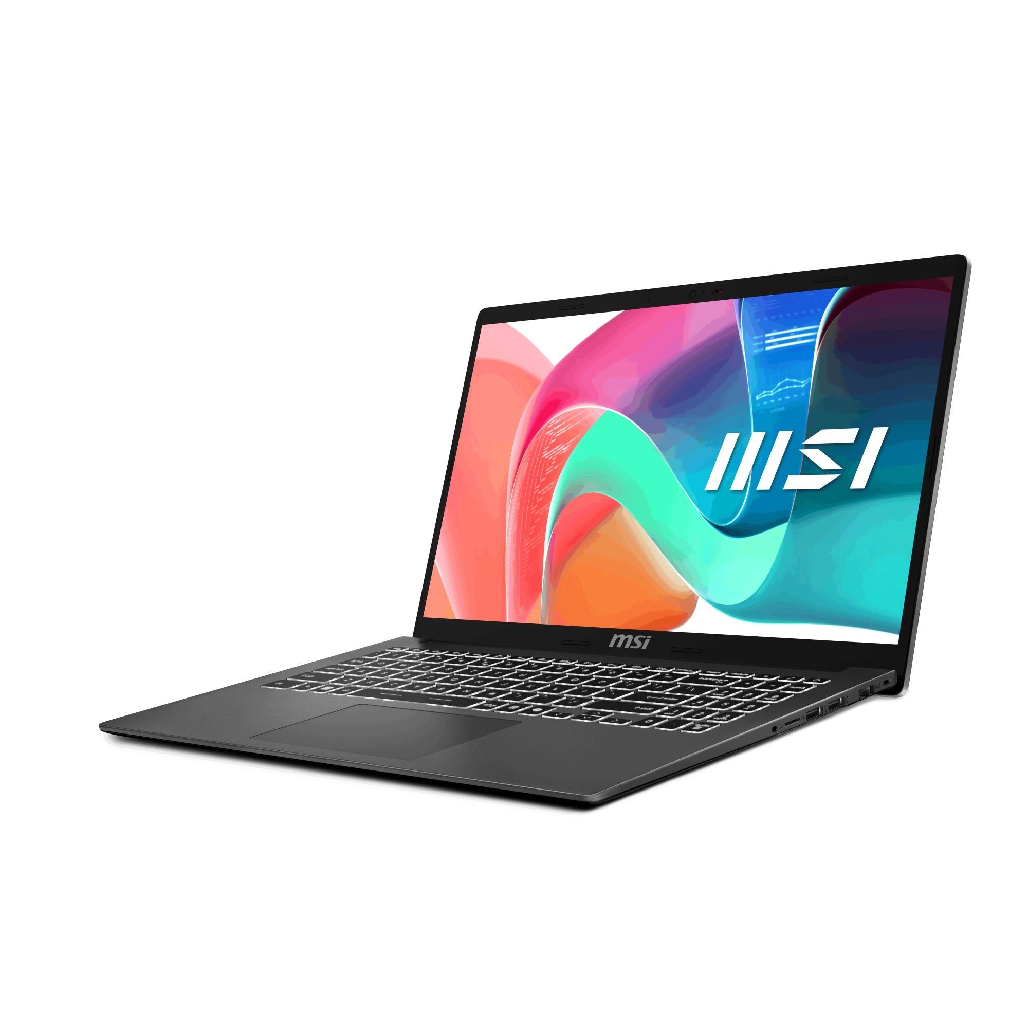 Notebook MSI Modern 15 F1MG-1241NL CPU Intel Core 5 120U 15.6 " 1920 x 1080 pixels RAM 16 GB DDR4-SDRAM SSD 512 GB Discrete graphics Not available On-board graphics Yes Numeric keypad Yes OS installed Windows 11 Home Colour Grey Weight 1.7 kg 3200 MHz MODERN15F1MG-1241NL - Image 2
