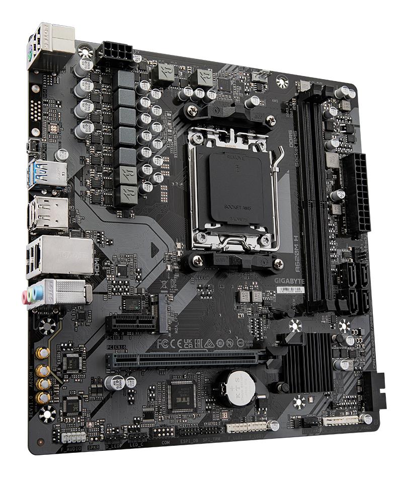 Mainboard GIGABYTE AMD A620 Socket AM5 micro ATX RAM DDR5-SDRAM 2xSlots 1xPCI Express x1 slots 1xPCI Express x16 slots 1xNumber of M.2 (M) slots A620M H 2.2 A620MH2.2 - Image 8