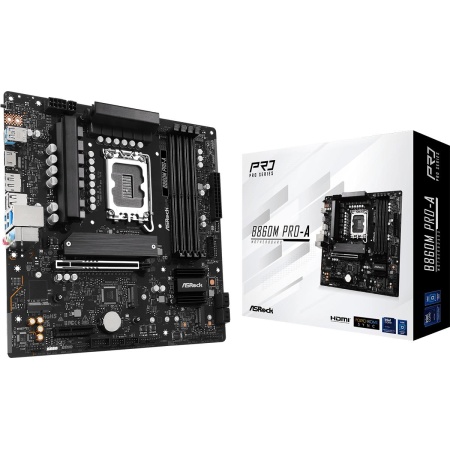 Mainboard ASROCK Intel B860 LGA 1851 (Socket V1) micro ATX RAM DDR5-SDRAM 4xSlots 3xNumber of M.2 (M) slots B860MPRO-A