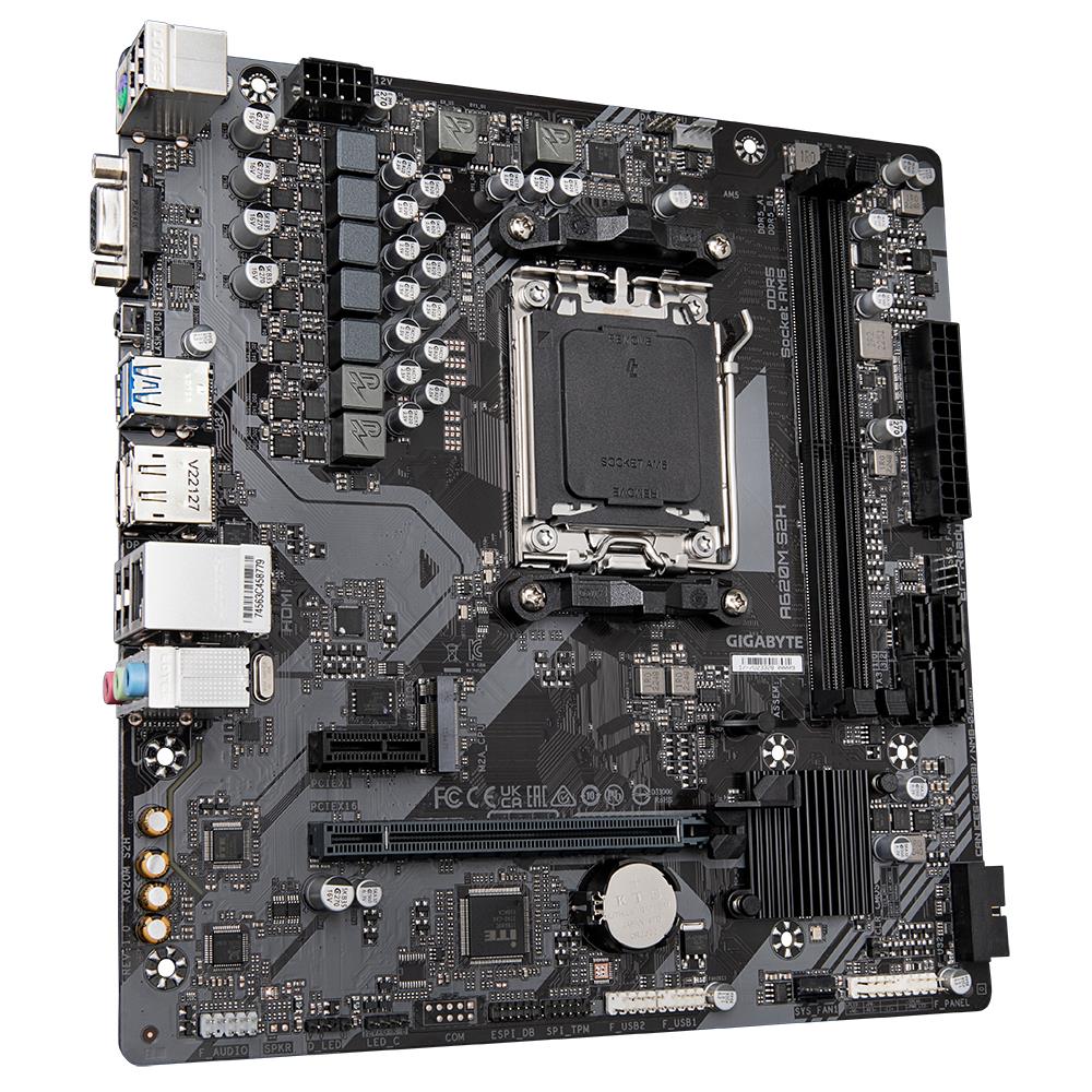 Mainboard GIGABYTE AMD A620 Socket AM5 micro ATX RAM DDR5-SDRAM 2xSlots 1xPCI Express x1 slots 1xPCI Express x16 slots 1xNumber of M.2 (M) slots A620MS2H2.2 - Image 3